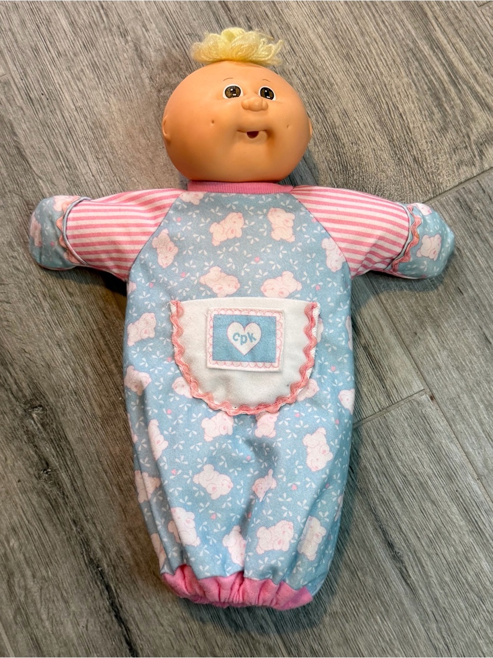 Vintage Cabbage Patch Kid Doll Preemie Baby Blonde Hazel Eyes One piece CPK 1982